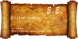 Eizler Endre névjegykártya